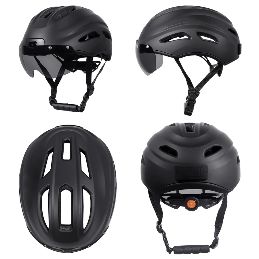 bike helmet men Outdoor Smart Riding Helmet, Black