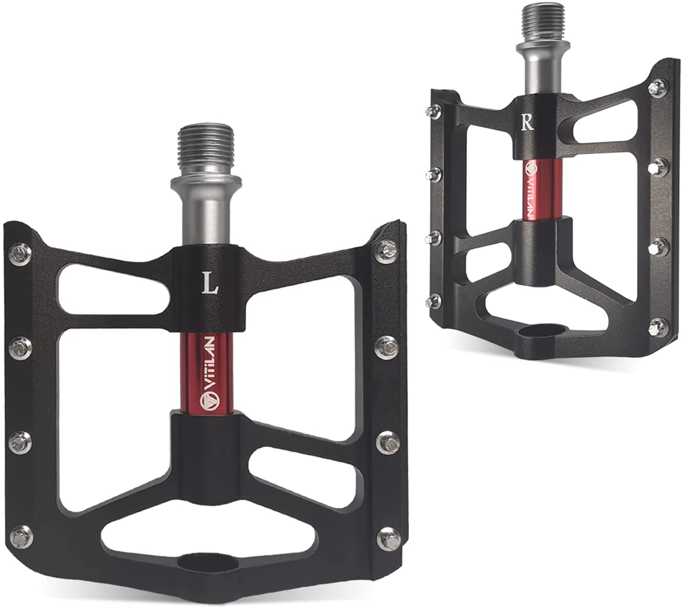 aluminum mtb pedals Road/MTB Bike Pedals Aluminum Alloy Bicycle Pedals, Black