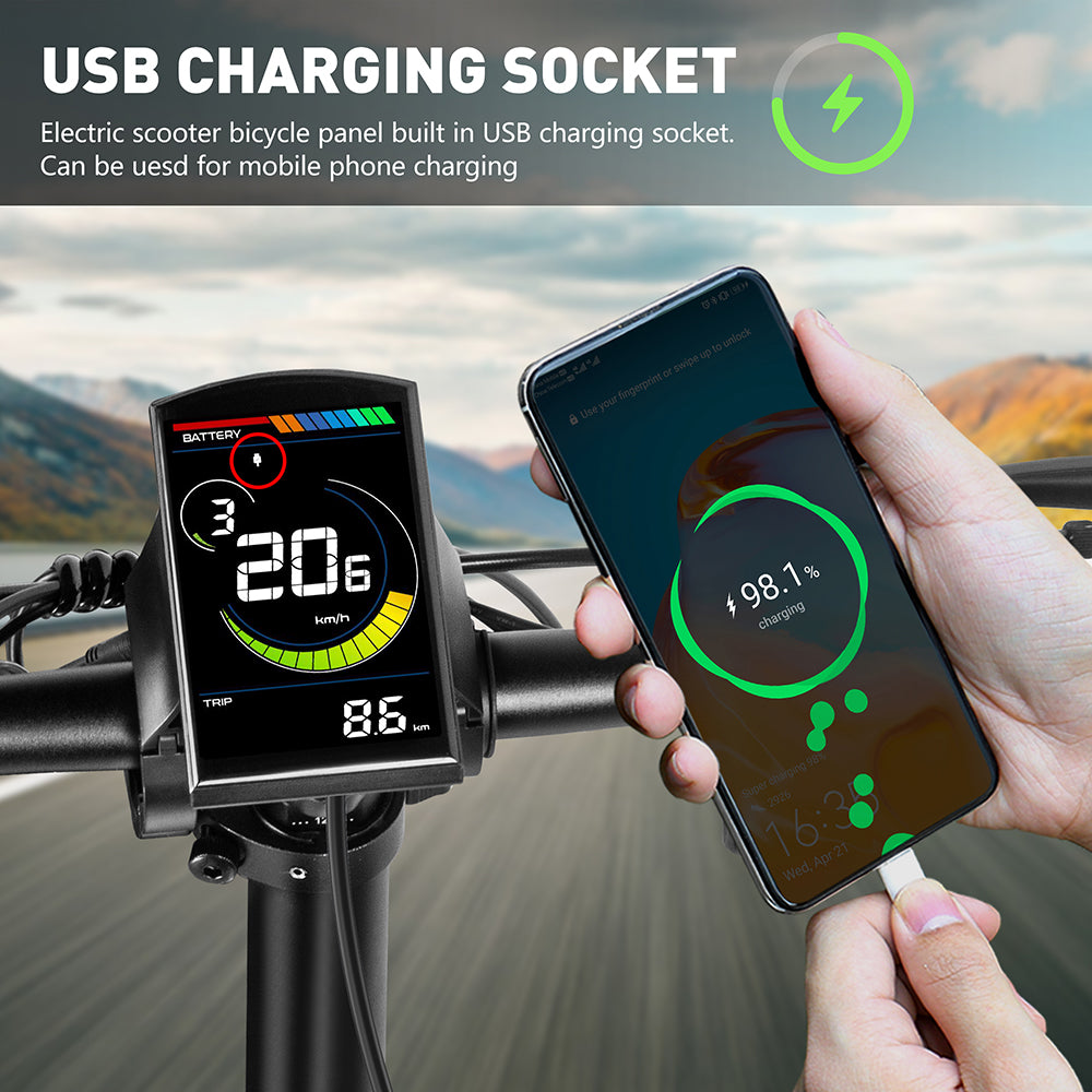 intelligent display e bike 926 Intelligent colour LCD display for e-bikes