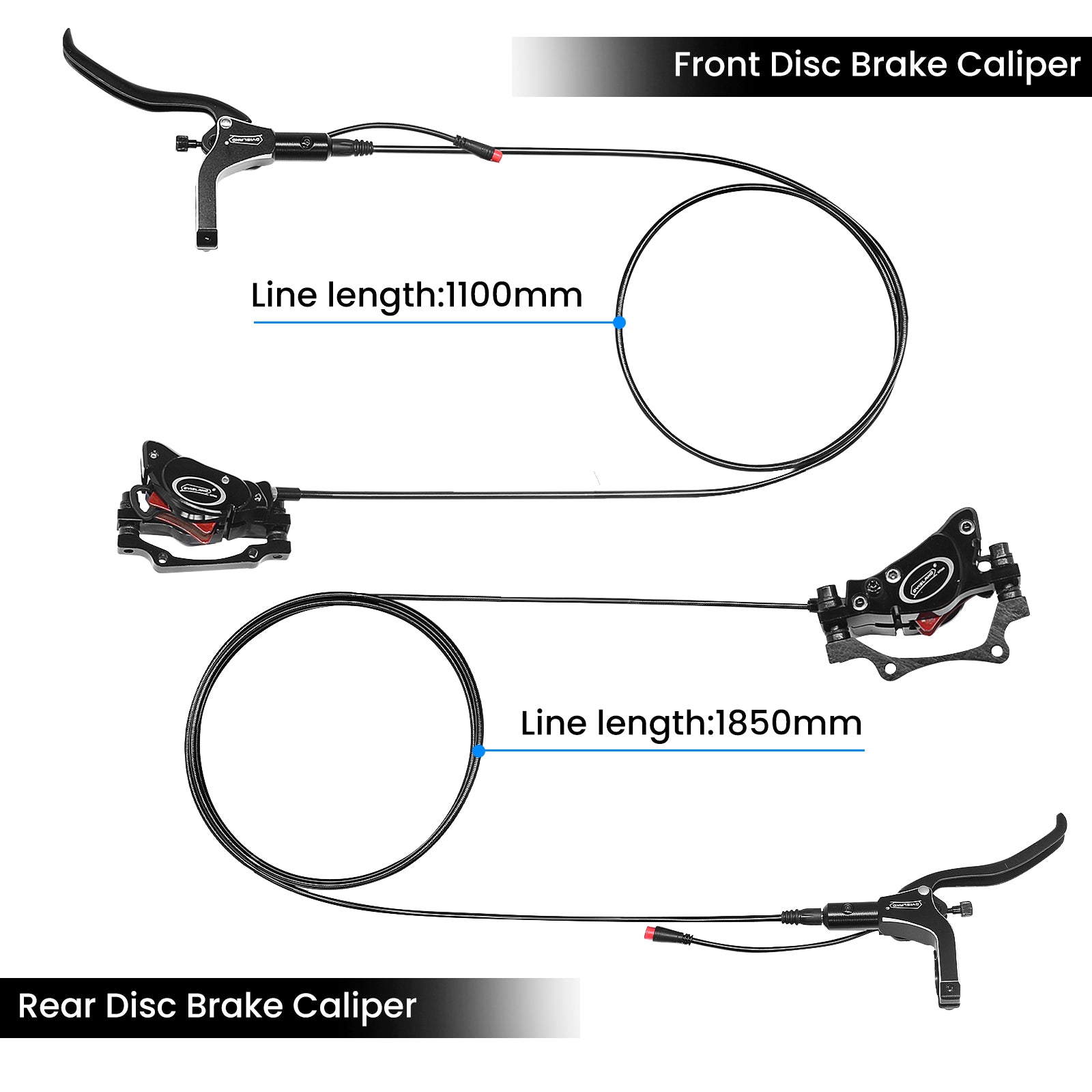 Logan Bike Disc Brake Kit, Aluminum Front and Rear Caliper, Full Aluminum Alloy Bicycle Brake Lever, 160/180mm Rotor