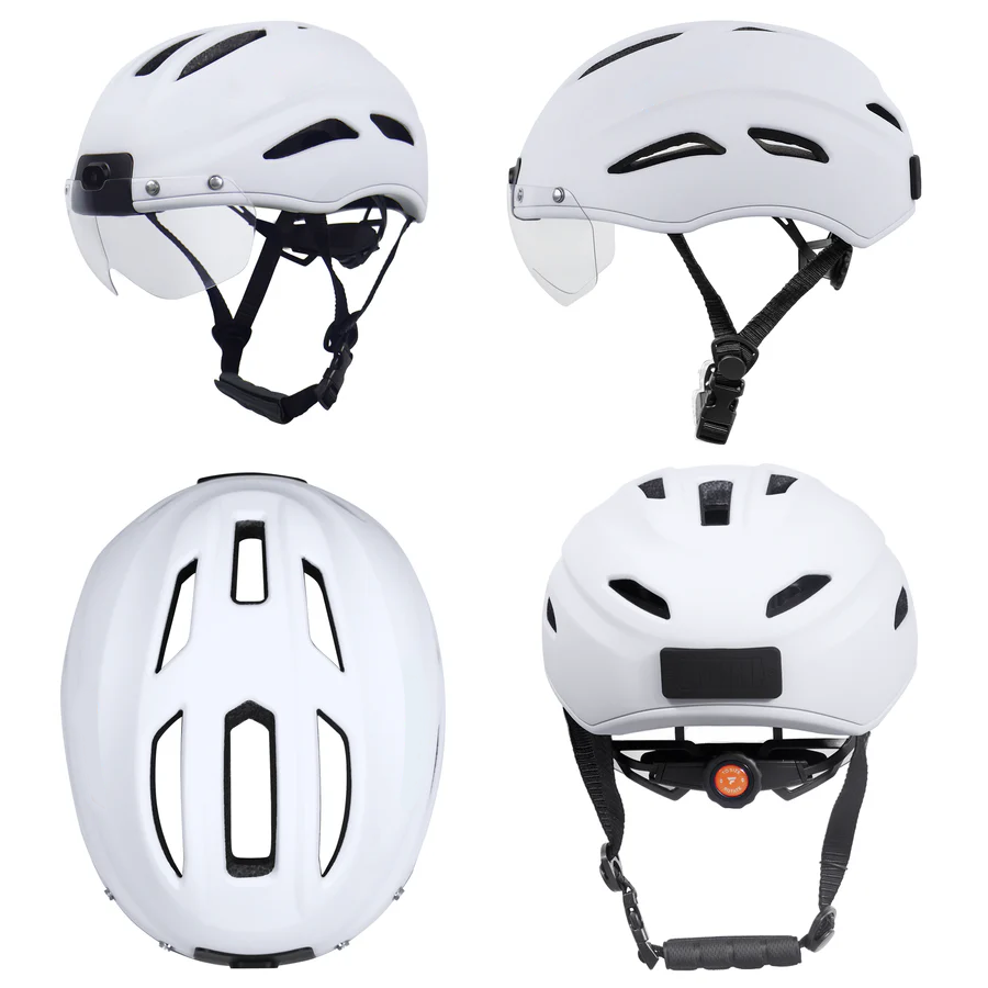 automatic bike helmet Outdoor Smart Riding Helmet, White
