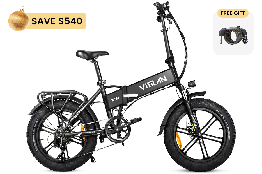 V3 2.0 Folding Fat Tires Adult All Terrain Electric Bike