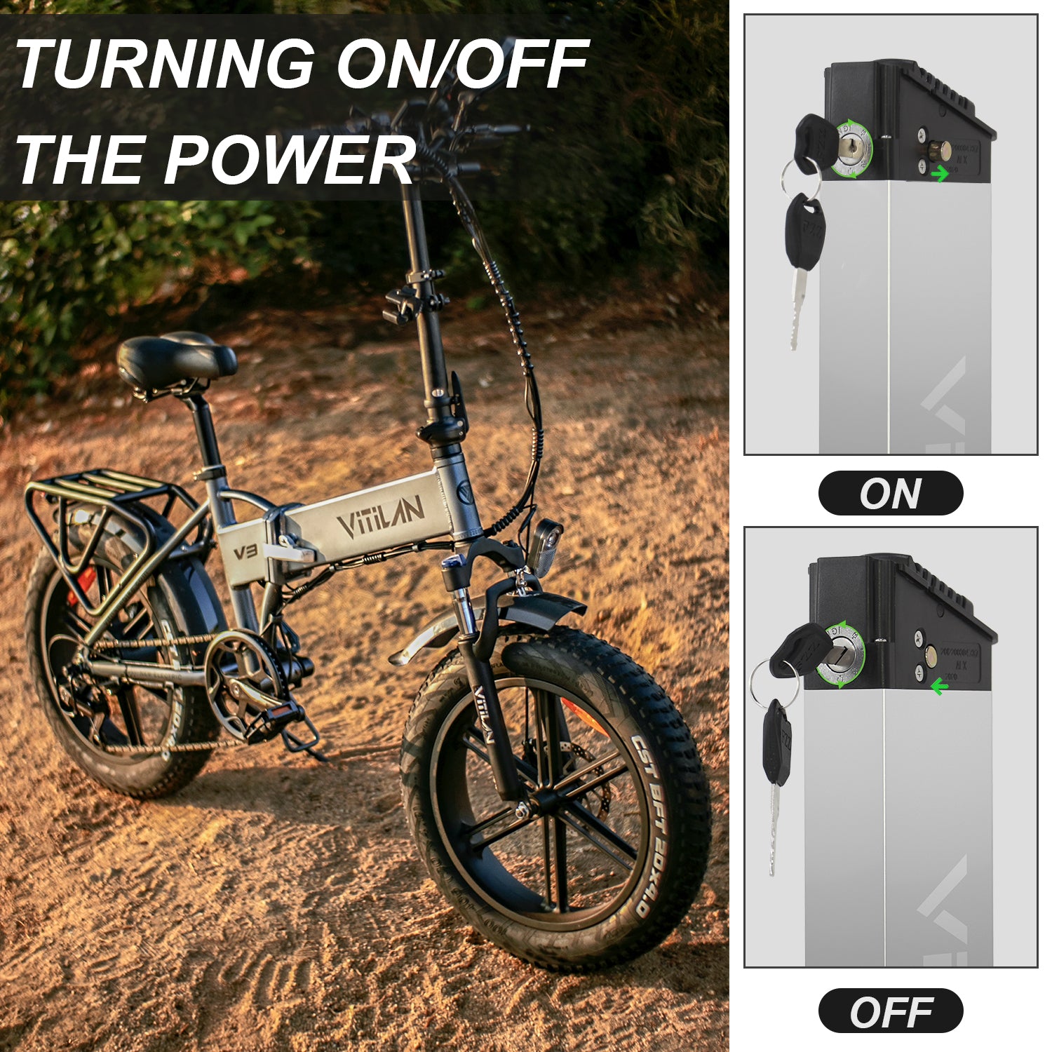 V3 Series Power Swappable Ebike Battery with Charge