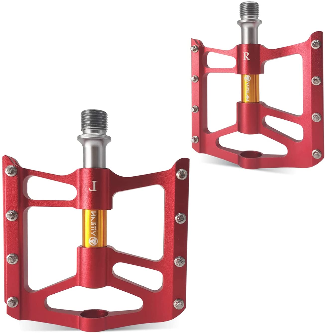 aluminum mountain bike pedals Road/MTB Bike Pedals Aluminum Alloy Bicycle Pedals, red