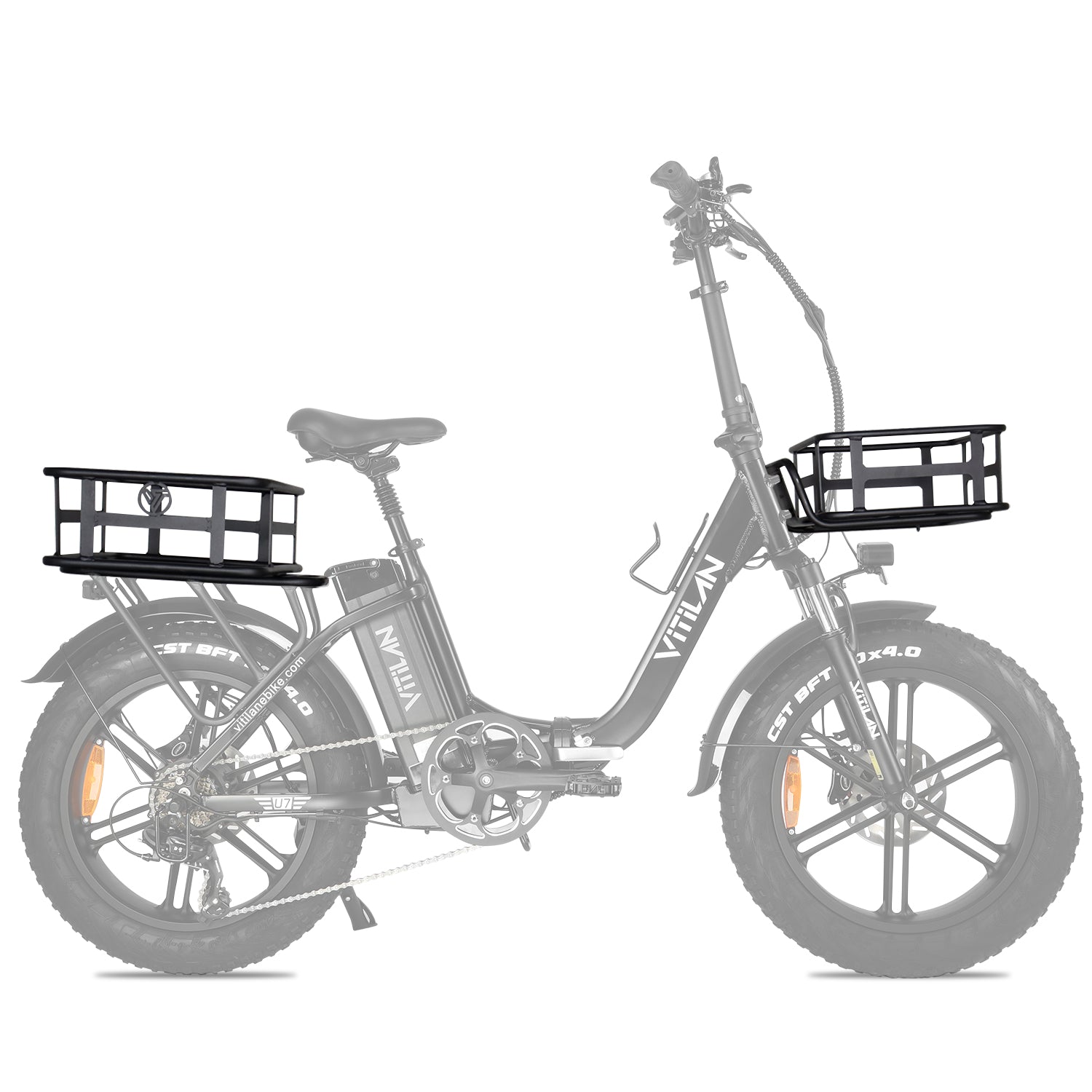 electric bicycle with basket Atlas Pro Fat Tire Bike and folds for easy storage. Top 10 Electric Bike with
